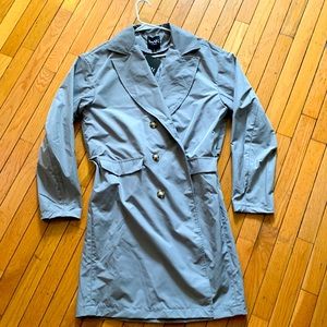 BoohooMAN grey trench raincoat
